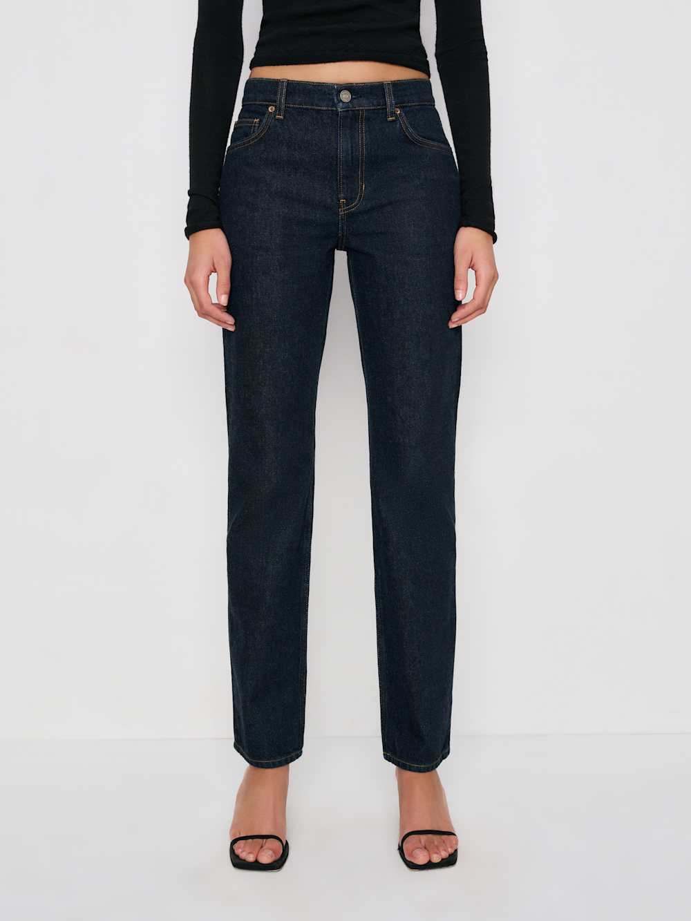 Greer Mid Rise Straight Jeans
