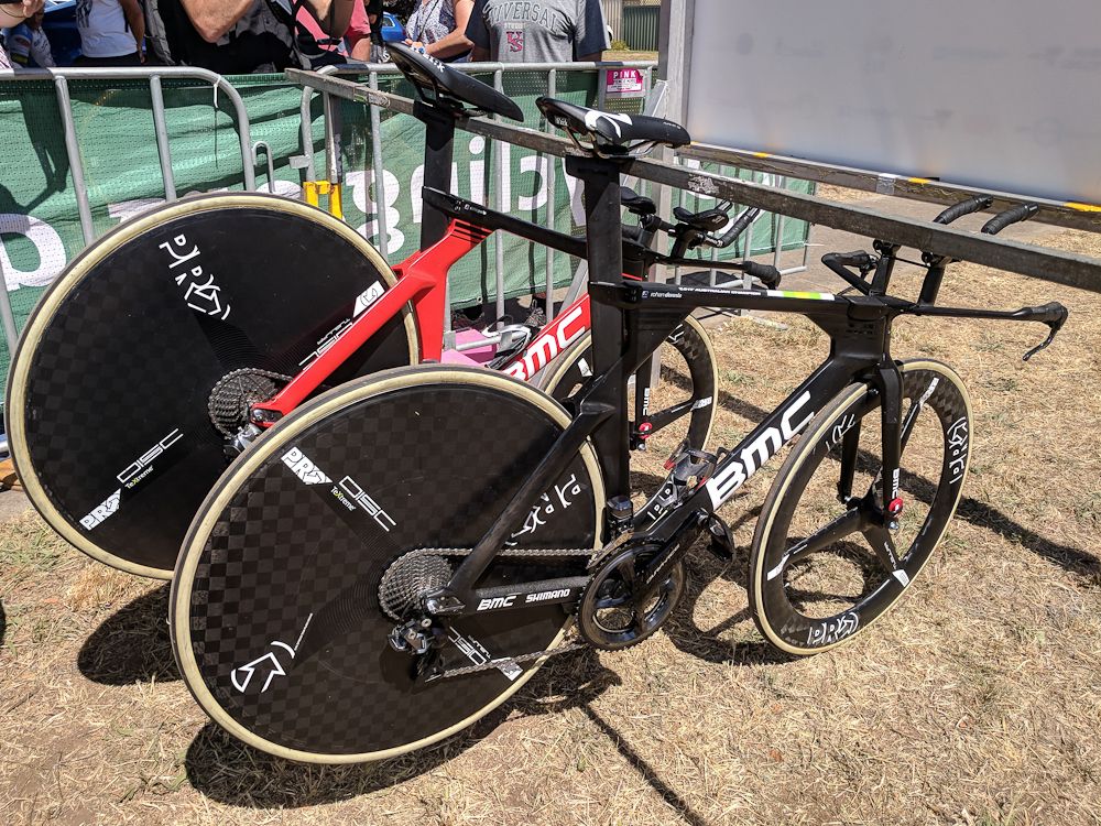 The bronze and gold medal winning bikes