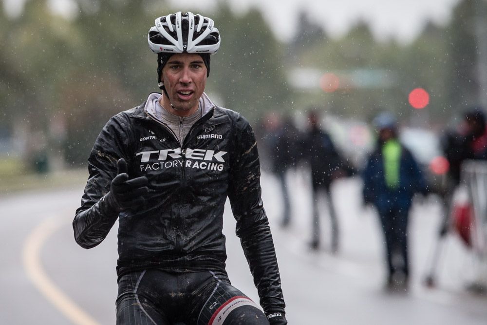 Laurent Didier (Trek) rides back to the finish line