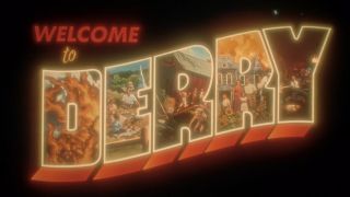 The postcard-esque title card from IT: Welcome to Derry Episode 2