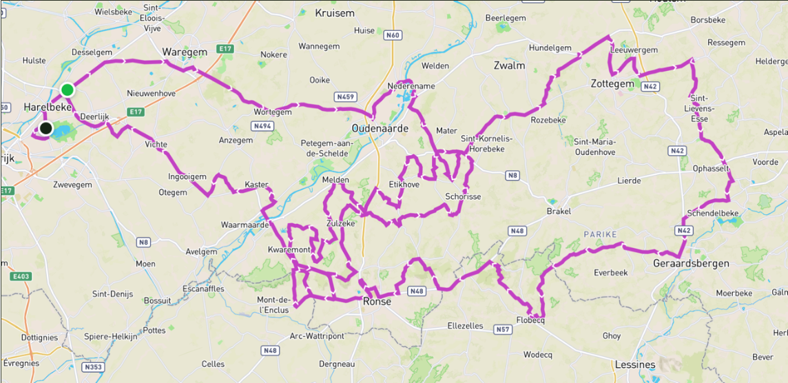 Map for the 2023 E3 Saxo Classic