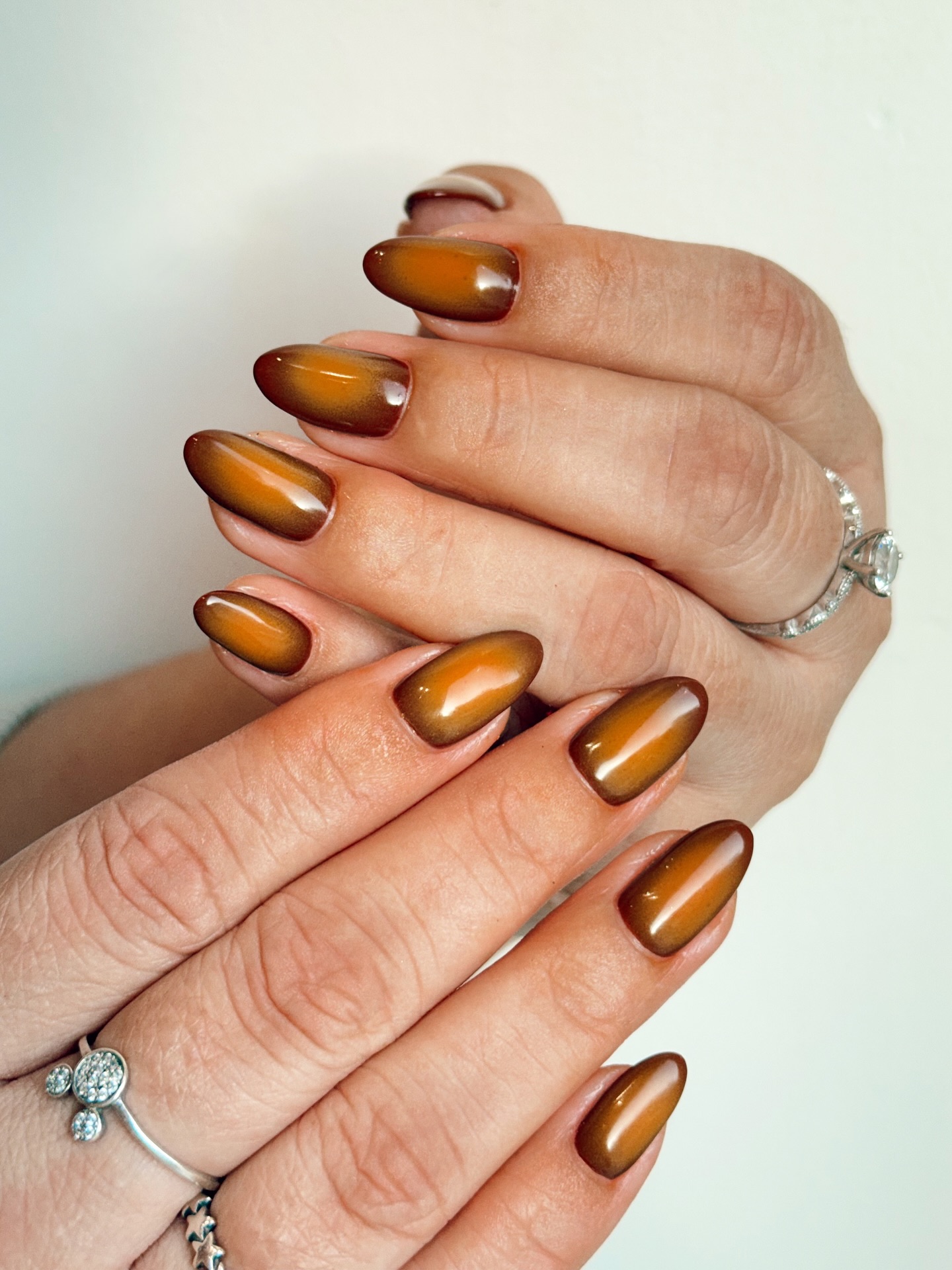 Photo of burnished caramel nails
