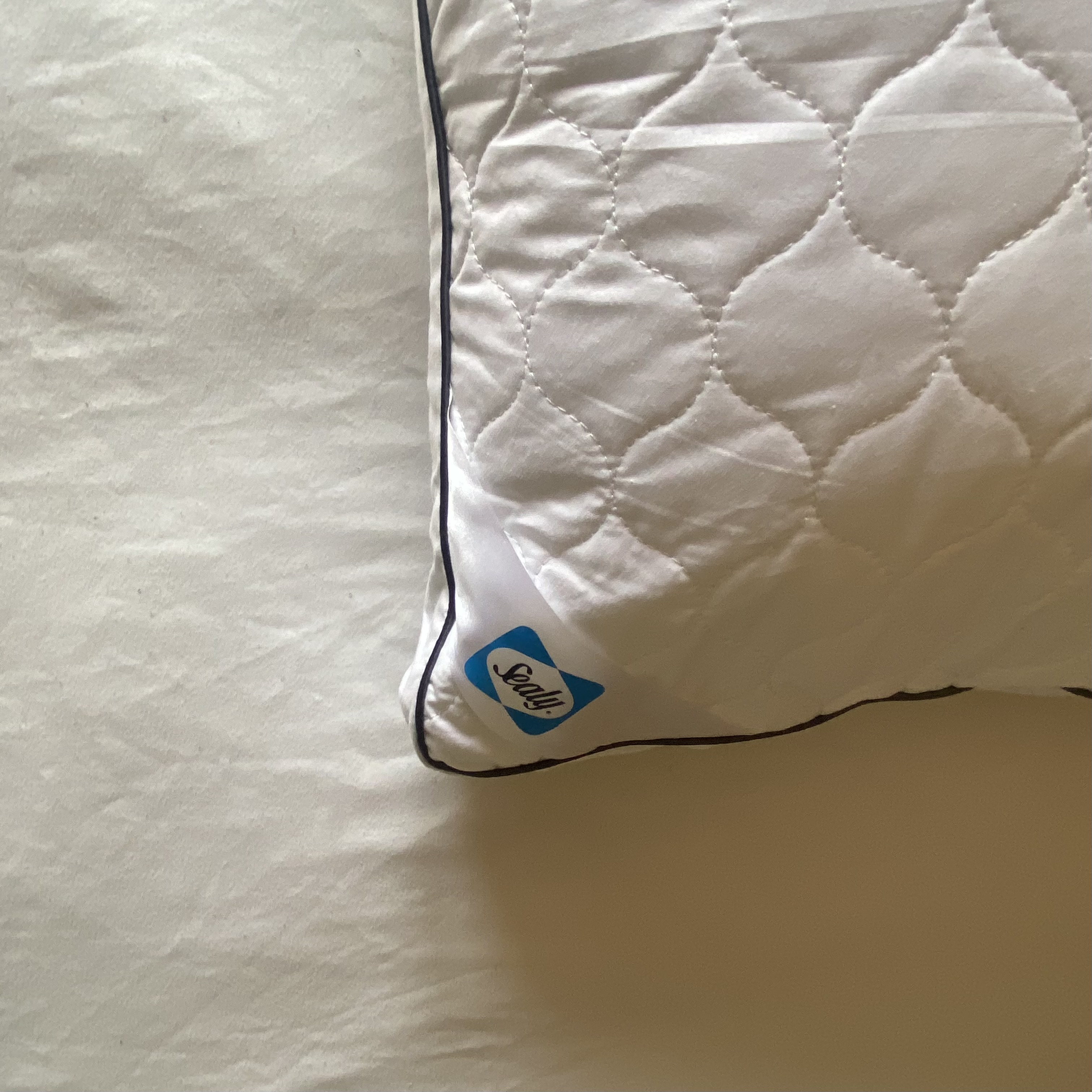 The Sealy Side Sleeper pillow being tested at home