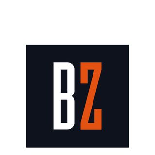 The Bandzoogle showing the letters "B" and "Z" in white and orange on a black background