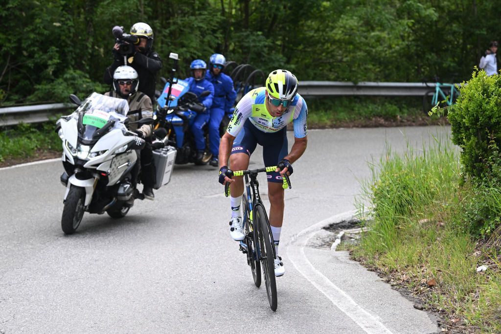 TORINO ITALY MAY 04 Lilian Calmejane of France and Team Intermarche Wanty competes in the breakaway during the 107th Giro dItalia 2024 Stage 1 a 140km stage from Venaria Reale to Torino UCIWT on May 04 2024 in Torino Italy Photo by Dario BelingheriGetty Images