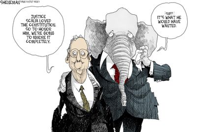 Political cartoon U.S. GOP Supreme Court