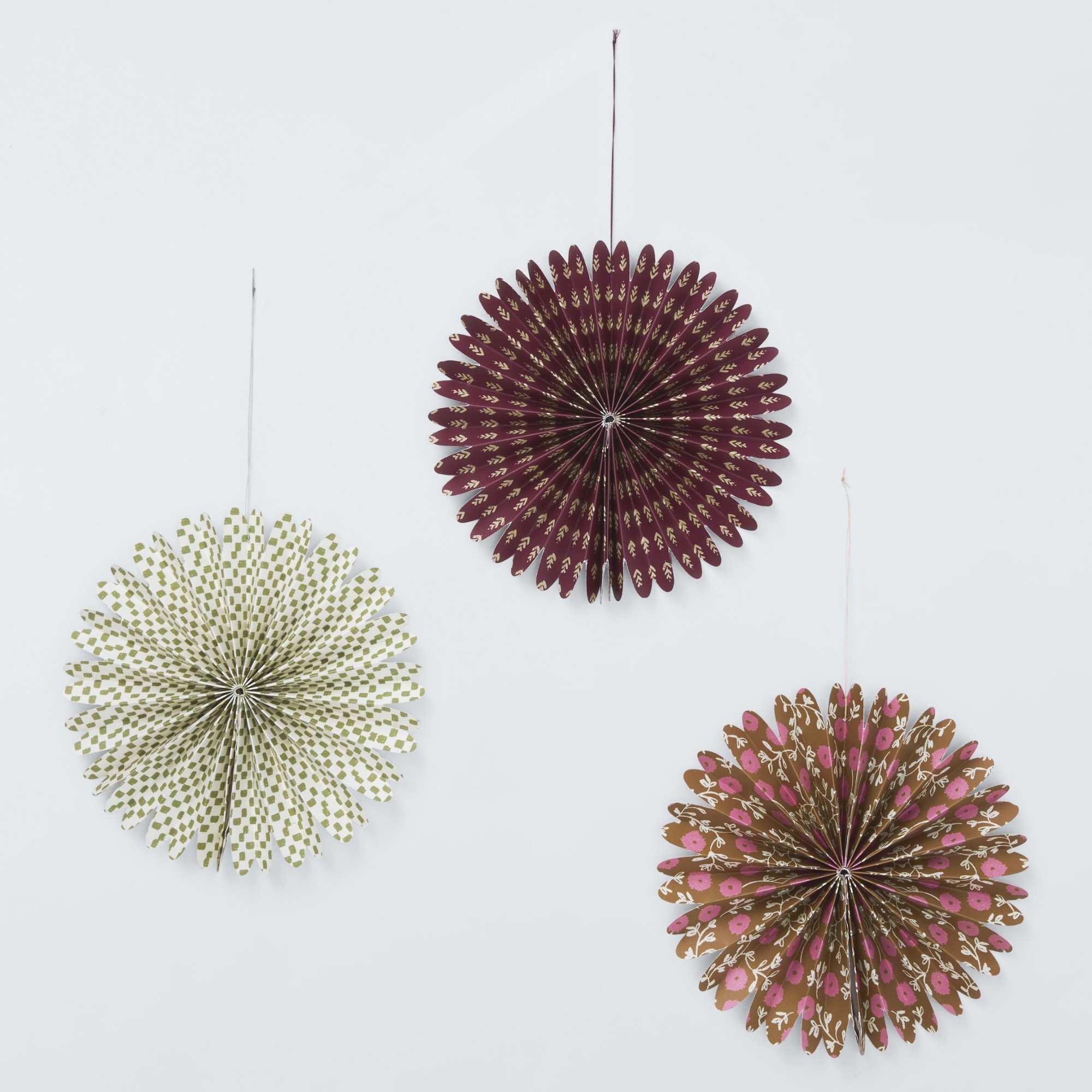 John Lewis paper fans, set of 3, &amp;pound;10