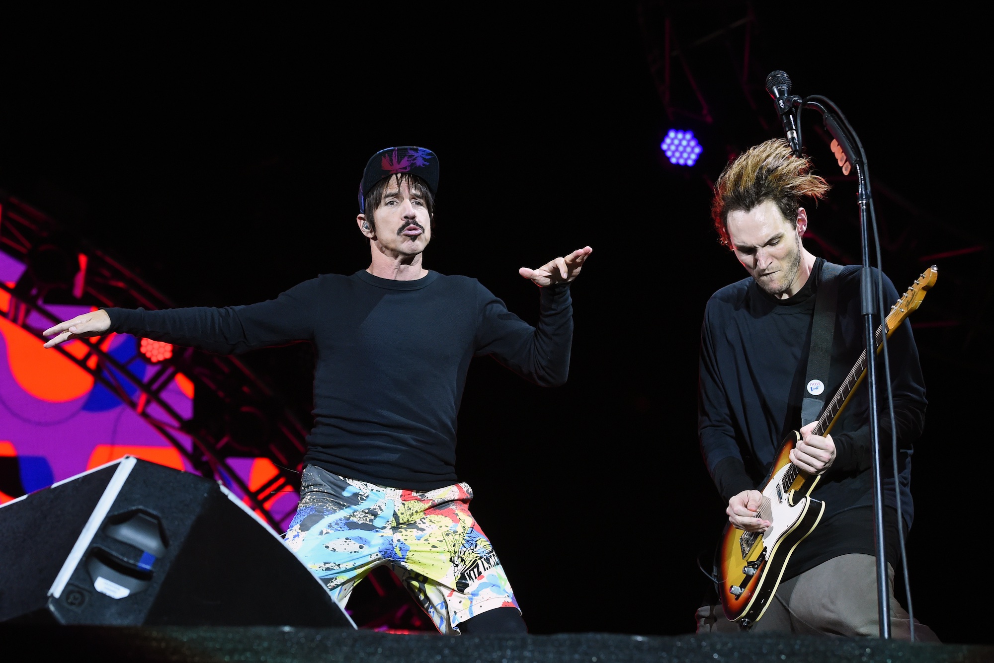 Anthony Kiedis (left) and Josh Klinghoffer perform onstage with the Red Hot Chili Peppers in Nickelsdorf, Austria on June 12, 2016