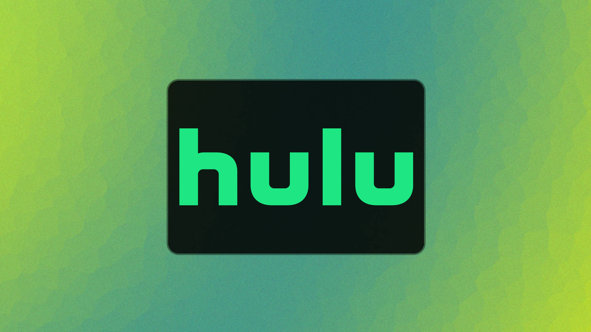Hulu logo on a green blue background