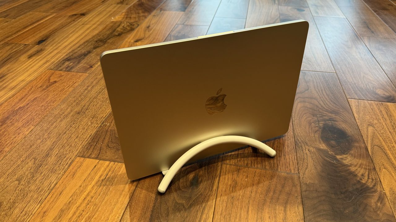 BookArc Flex MacBook stand from Twelve South on a desk