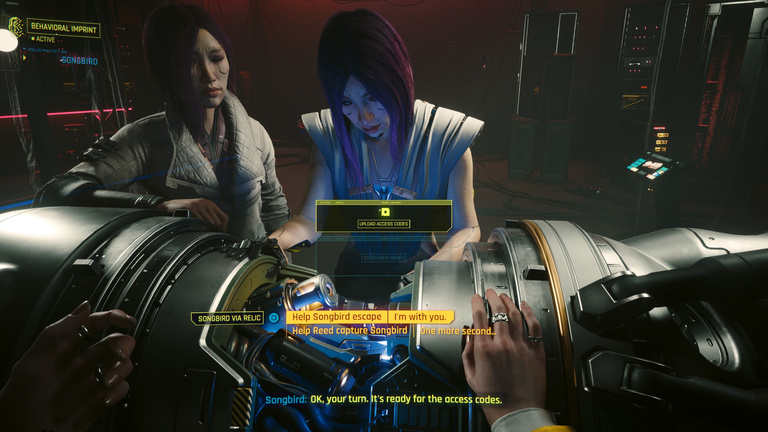 Cyberpunk 2077 Songbird Reed choice - Helping Songbird