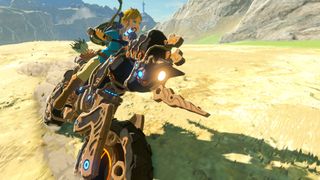 Link rides the Master Cycle Zero.