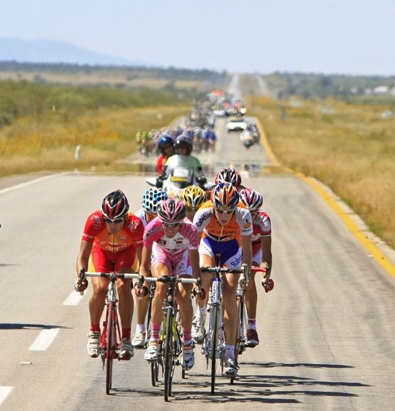 A large group got away from the peloton early in the stage.