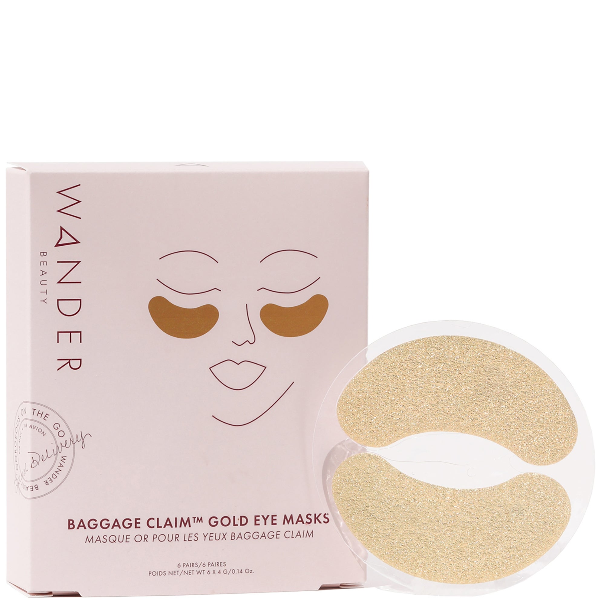 amp;nbsp;wander Beauty Baggage Claim Eye Masks - Gold (6 Pair)
