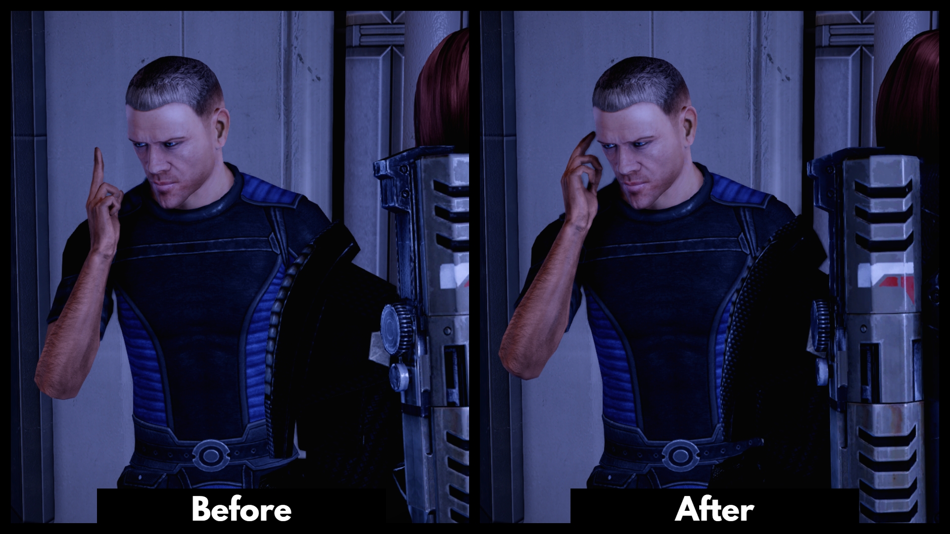 The unofficial LE2 patch, before and after fixing communication animation