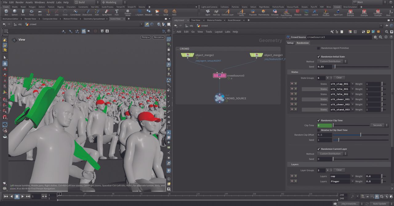 Houdini tutorial: How to create a crowd