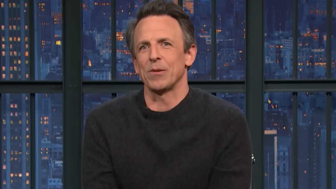 Seth Meyers speaks on Late Night.