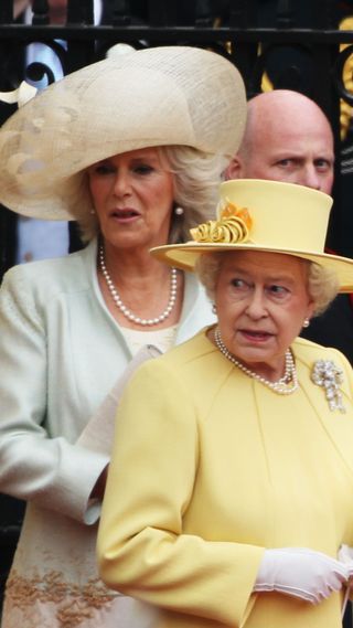 Queen Camilla with the late Queen Elizabeth II