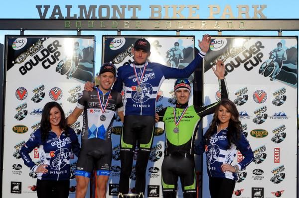 The Boulder Cup men's podium (L-R): Danny Summerhhill, Ryan Trebon, Jamey Driscoll