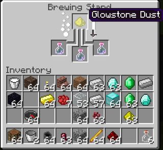 Add glowstone dust if you'd like to add power to the potion.