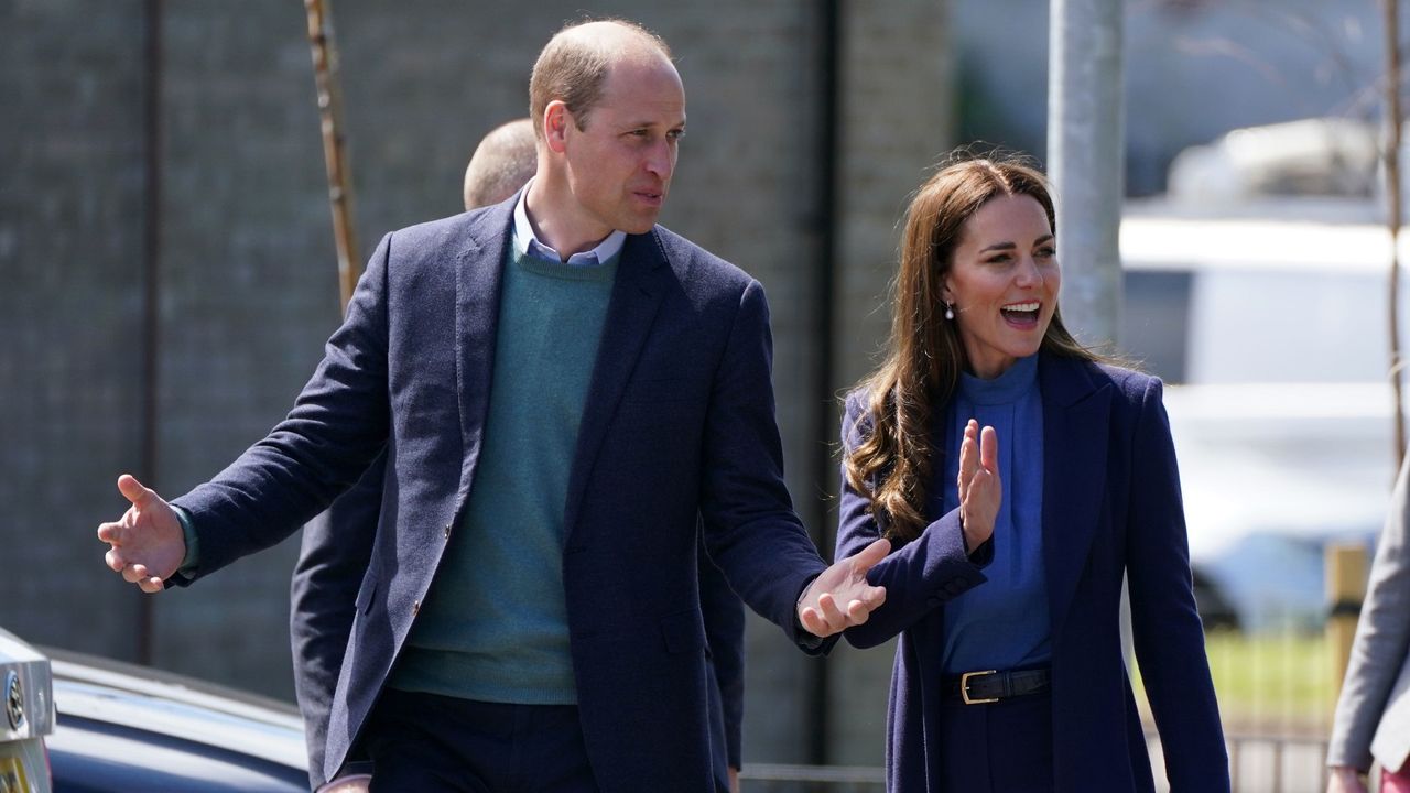 Prince William&#039;s hug flooded with support, seen here with Duchess Kate during a visit to the Wheatley Group