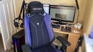 Vertagear SL5800 purple gaming chair at a desk