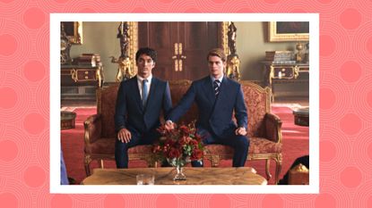 Is Red, White & Royal Blue based on a true story? Pictured: Nicholas Galitzine as Prince Henry and Taylor Zakhar Perez as Alex Claremont-Diaz in Prime Video's Red, White & Royal Blue