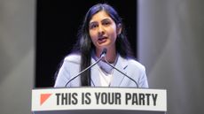 Zarah Sultana addresses members at the Your Party conference in Liverpool