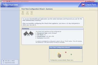 The appliance’s web interface provides a quick start wizard to get the network ports configured.