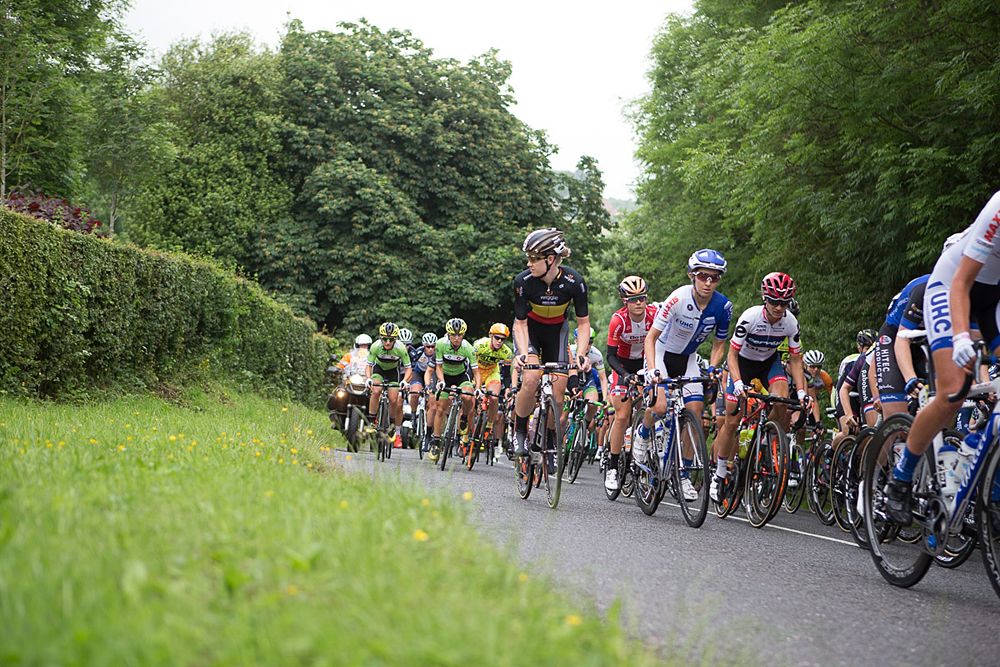 Jolien D'Hoore (BEL) of Wiggle Hi5 Cycling Team rides mid-pack during the Aviva Women's Tour 2016 - Stage 2