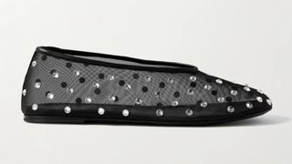 Khaite black jewelled slipper