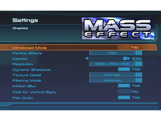 Mass Effect graphics options