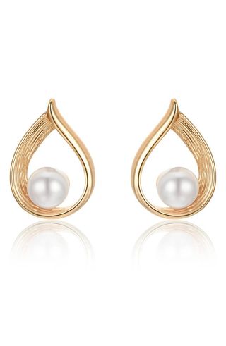 Imitation Pearl Teardrop Earrings