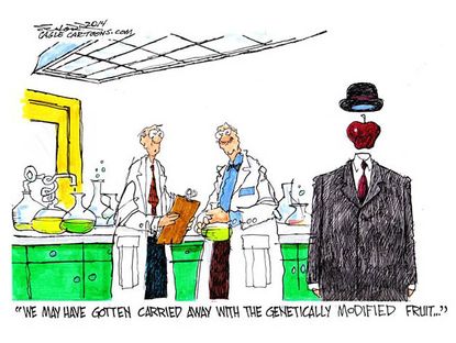 Editorial cartoon genetically modified food