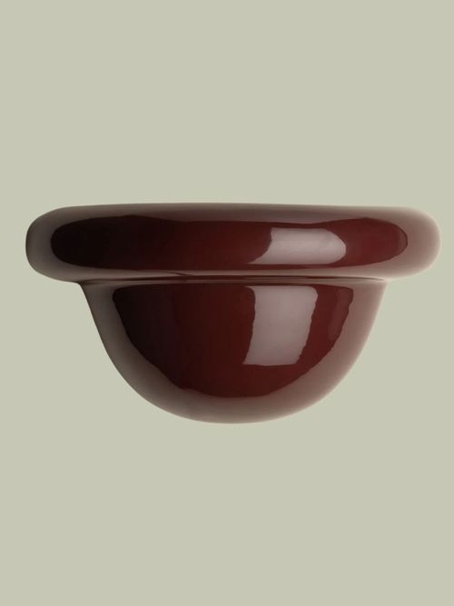 Redonda Uplight Ceramic Sconce Wall Light in Burgundy