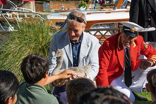 Filming swan upping for Land of Hope and Glory