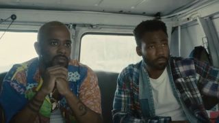 LaKeith Stanfield and Donald Glover as Darius and Earn in a van in Atlanta season 4
