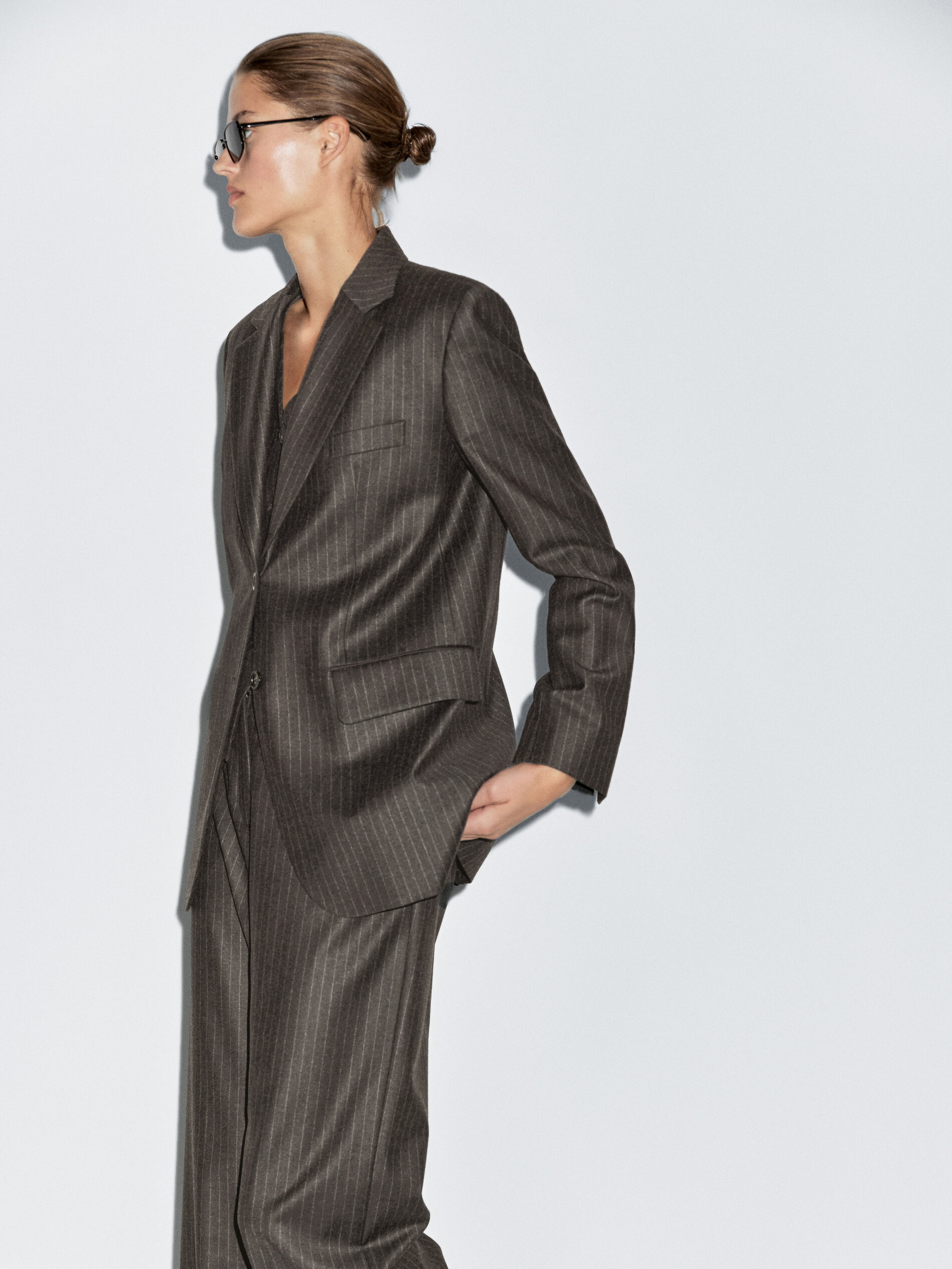 Pinstripe Wool Blazer