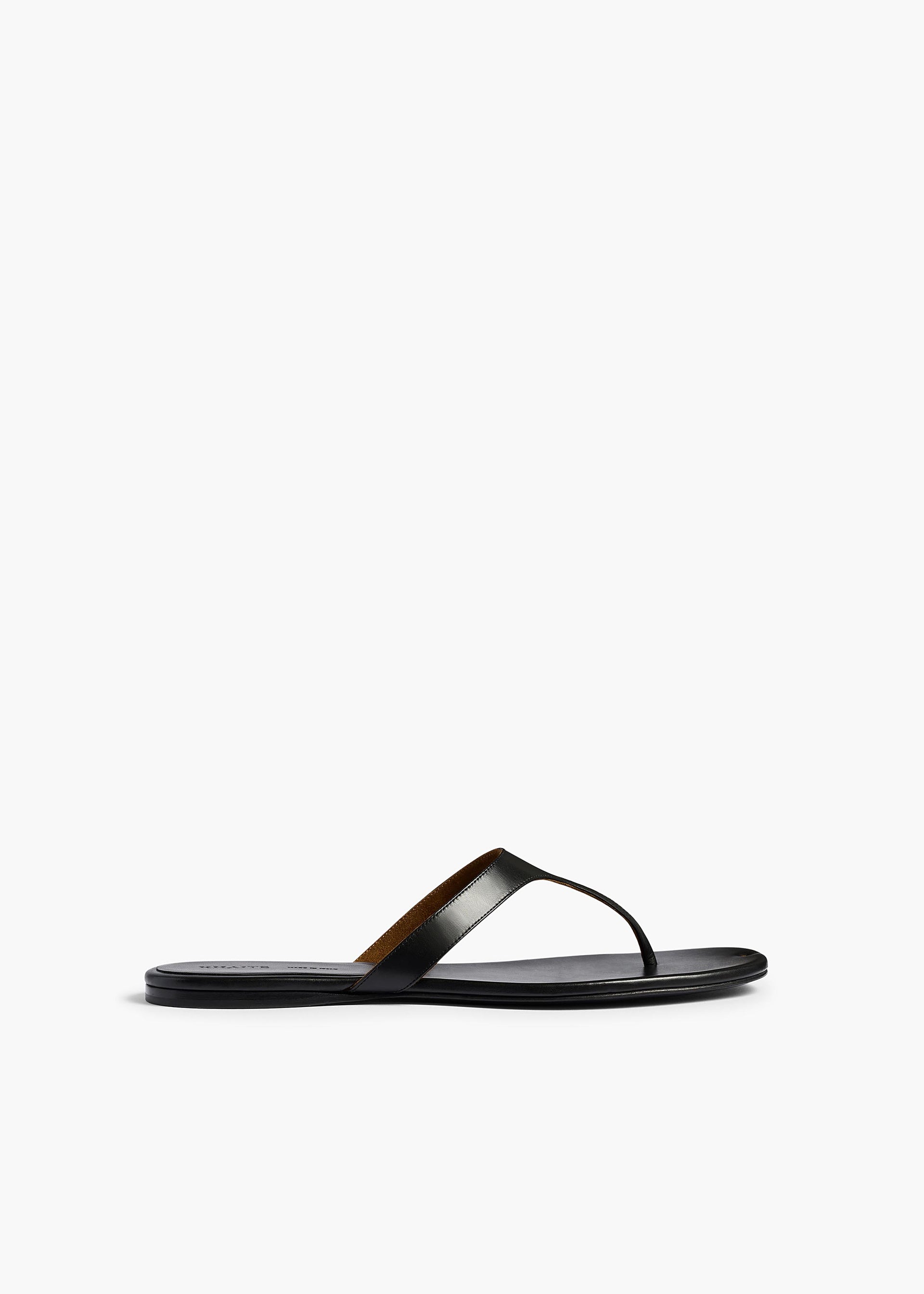 Archer Flat Sandal in Black Leather - 35 / Black / Upper100%clsole100%cl