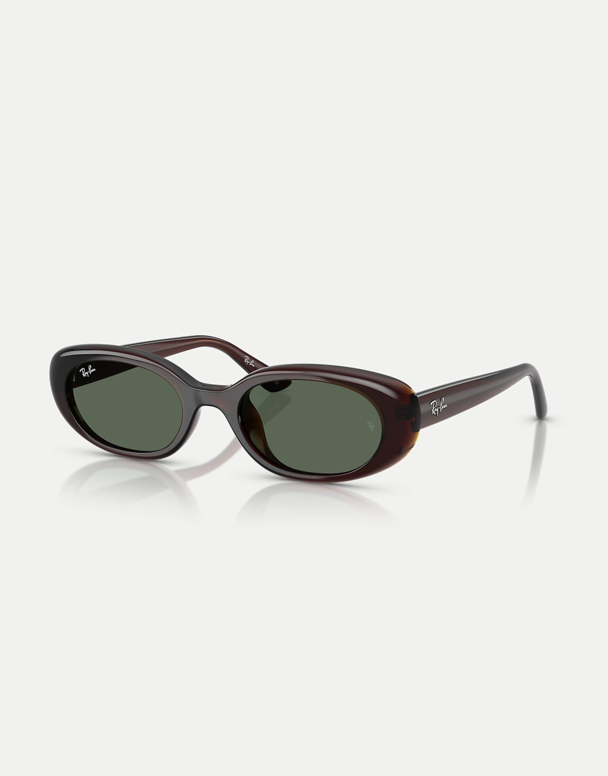 Ray-Ban Rb4441d Rectangle Sunglasses With Green Lens in Transparent Brown