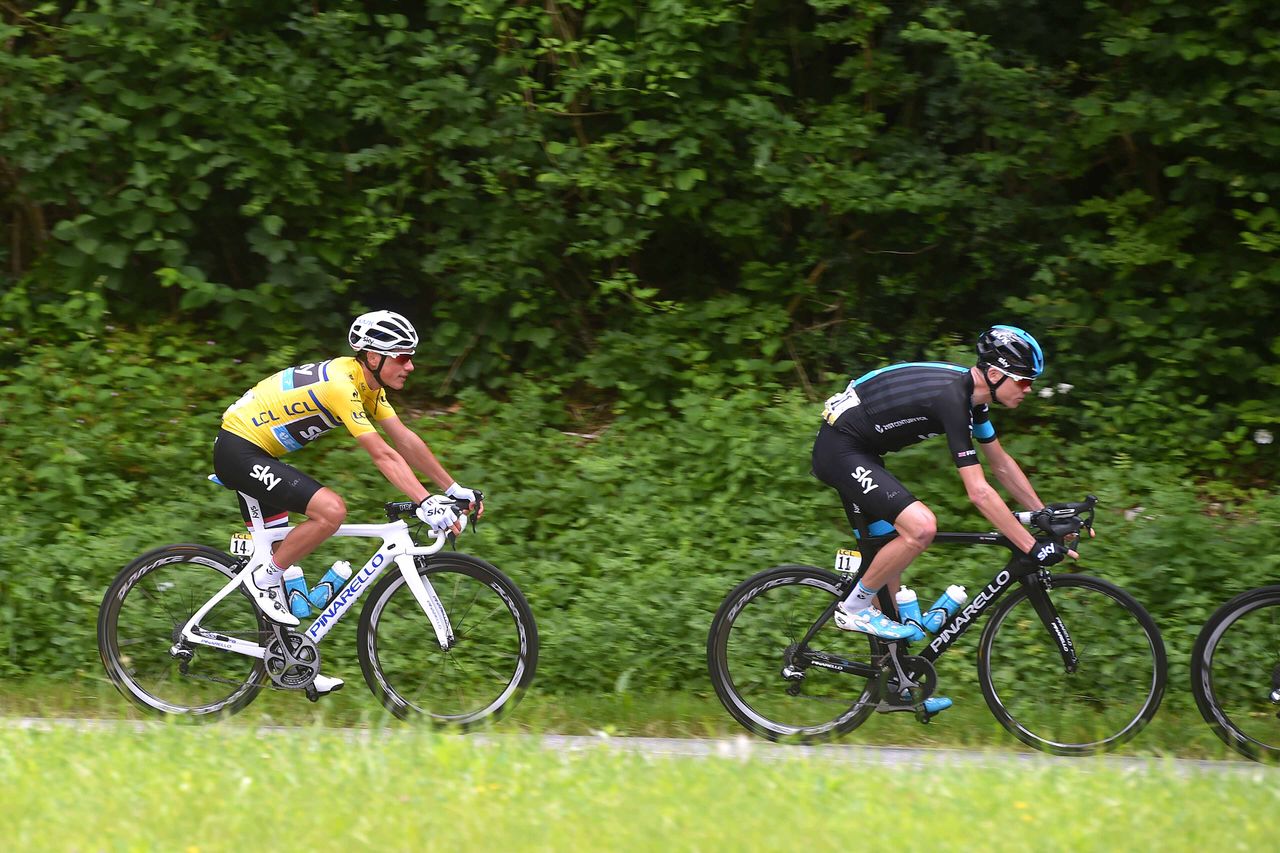 Peter Kennaugh in the yellow jersey