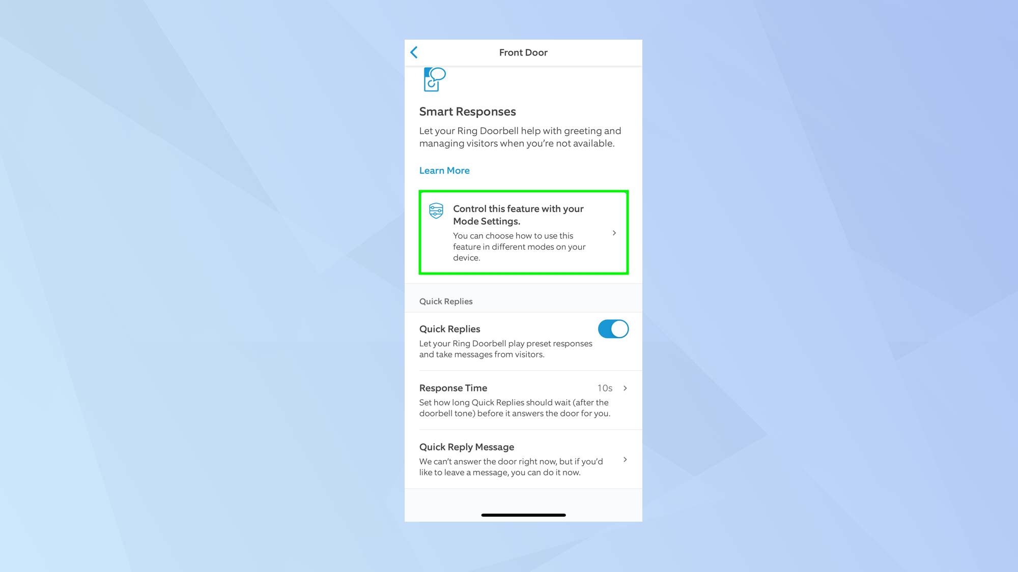 How to set up quick replies for your Ring Video Doorbell
