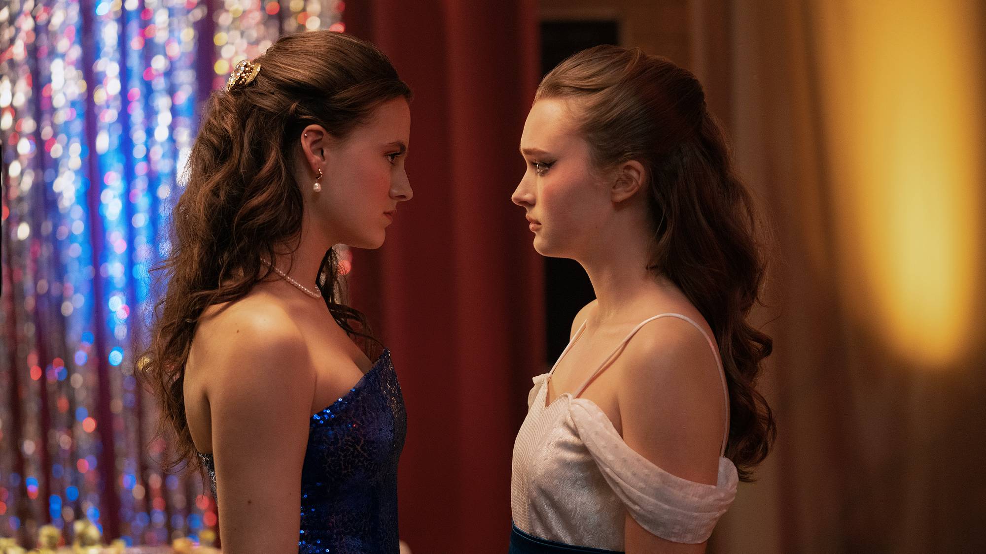 Fina Strazza as Tiffany Falconer and India Fowler as Lori Granger in "Fear Street: Prom Queen" on Netflix