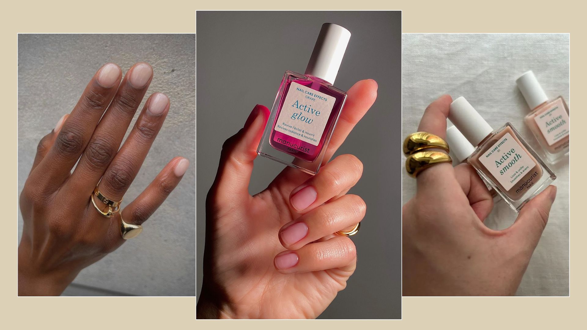 a collage of nail tints