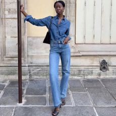 @sylviemus_ wears slim-straight jeans