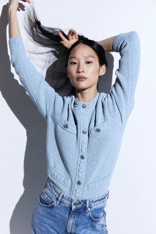 H&M, Textured-Knit Cardigan