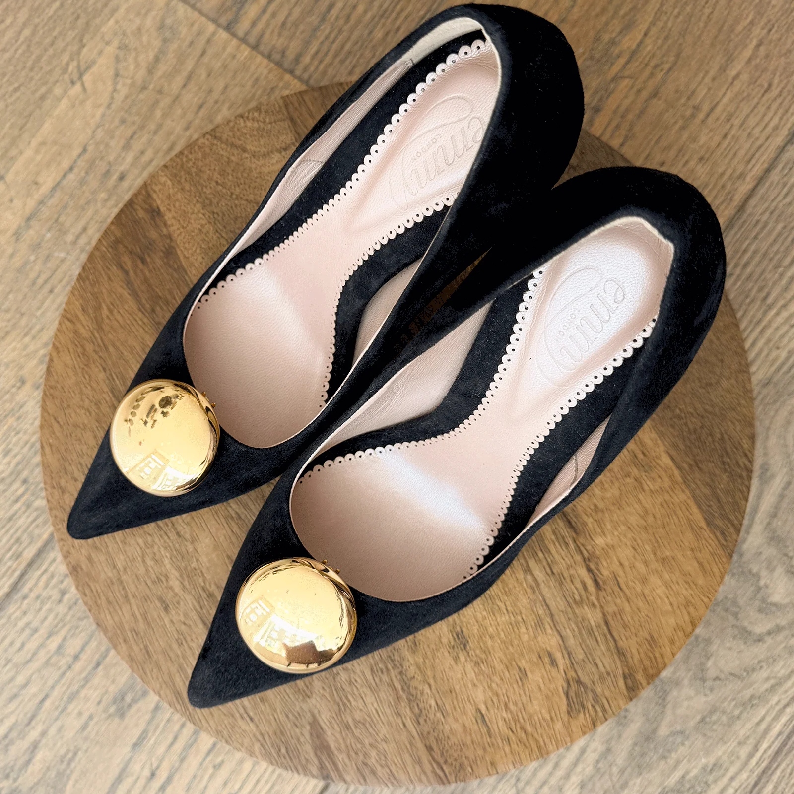 Emmy London Golden Dome Shoe Clips