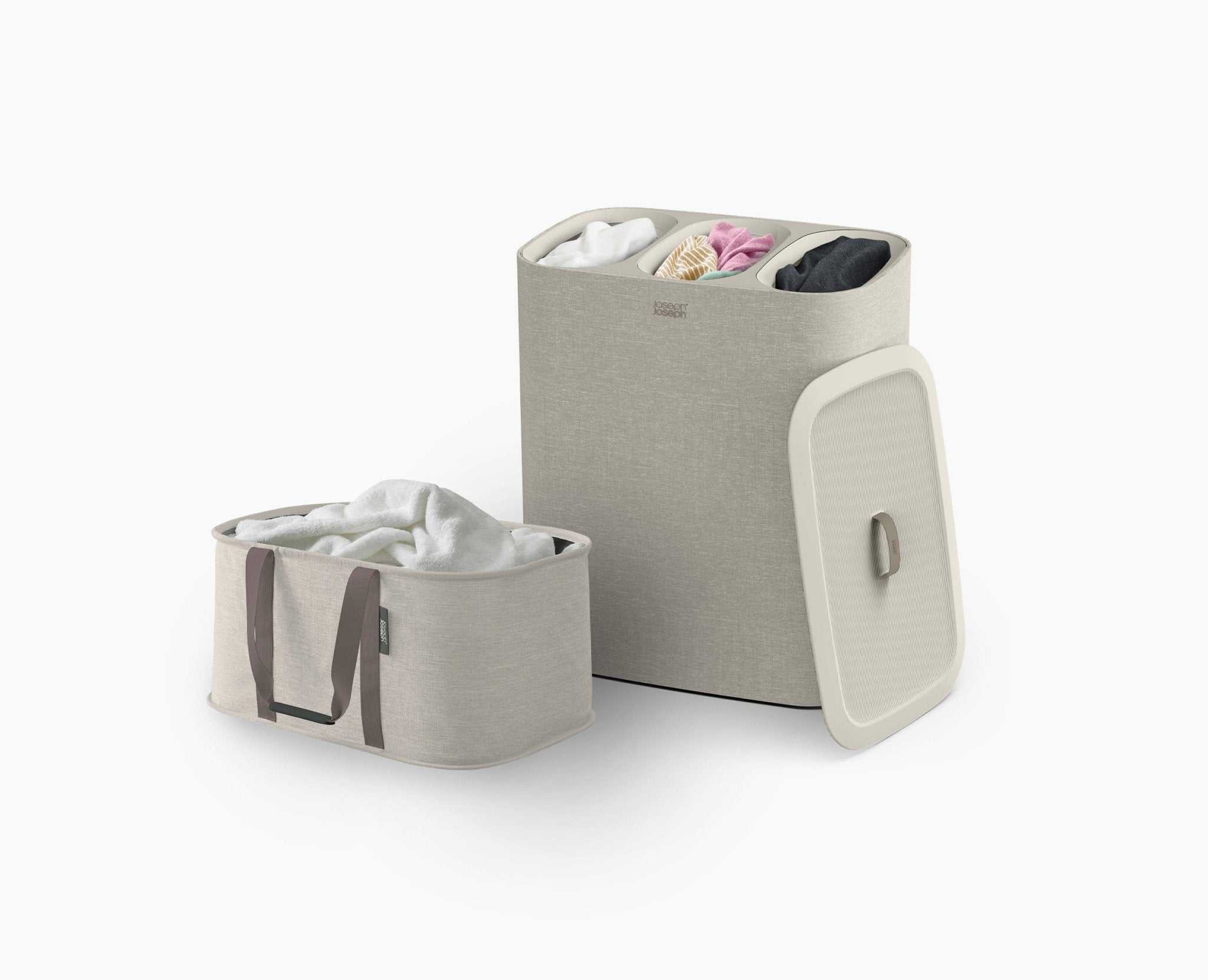 Joseph Joseph 2-piece Ecru Tota Trio Laundry Basket Set