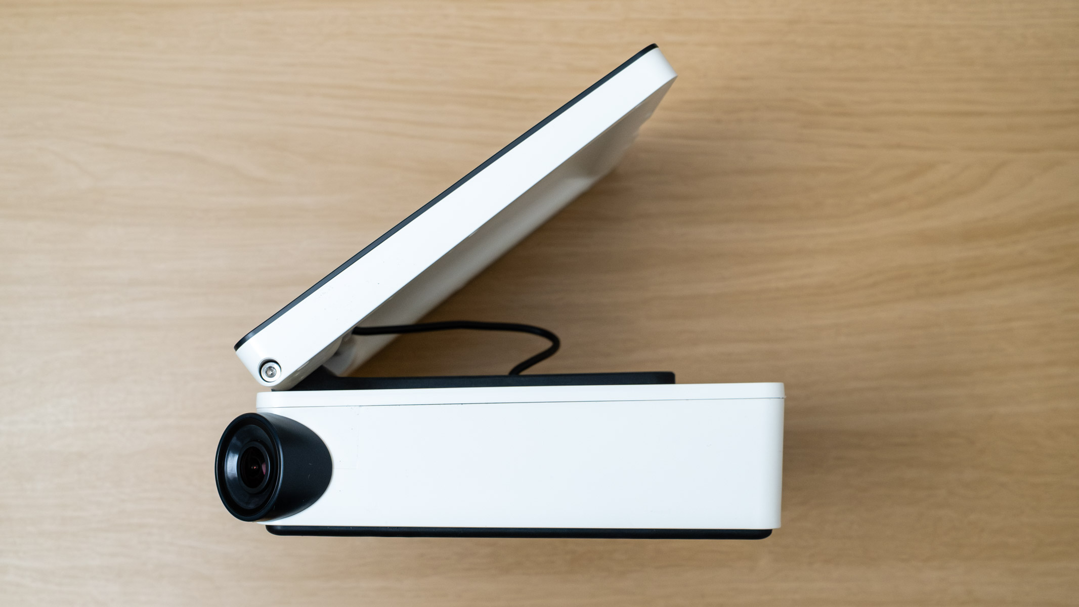 Enlaps Tikee 4 timelapse camera side view with solar panel raised