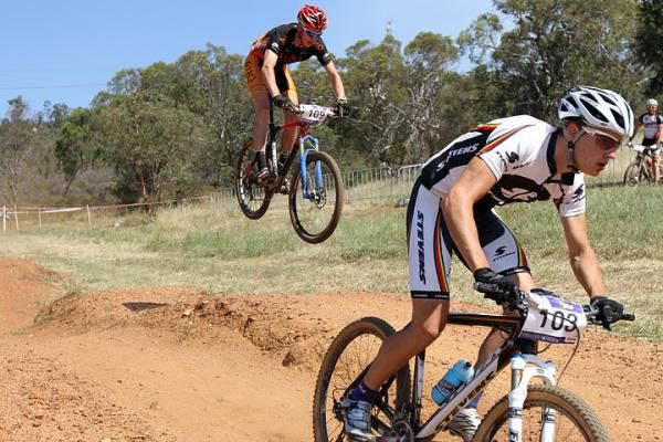 Jack Haig gets some serious air.